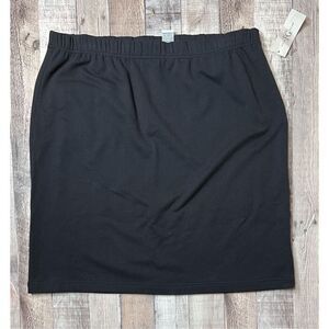 Field Gear Thick Knit Straight Pencil Skirt NWT Washable French Terry Black 8